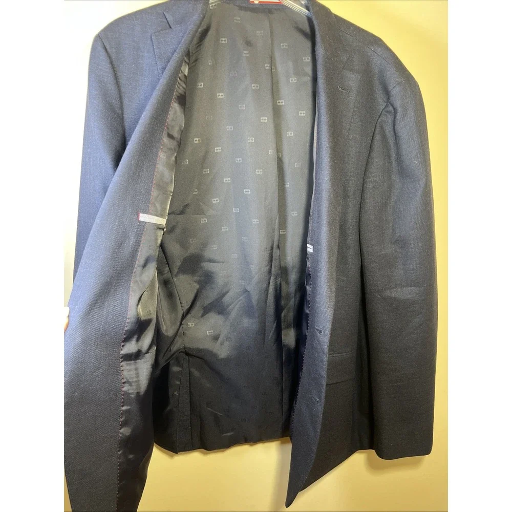 Tommy Hilfiger Men's 46L Navy Blue Blazer Sport Coat 2 Button Stretch